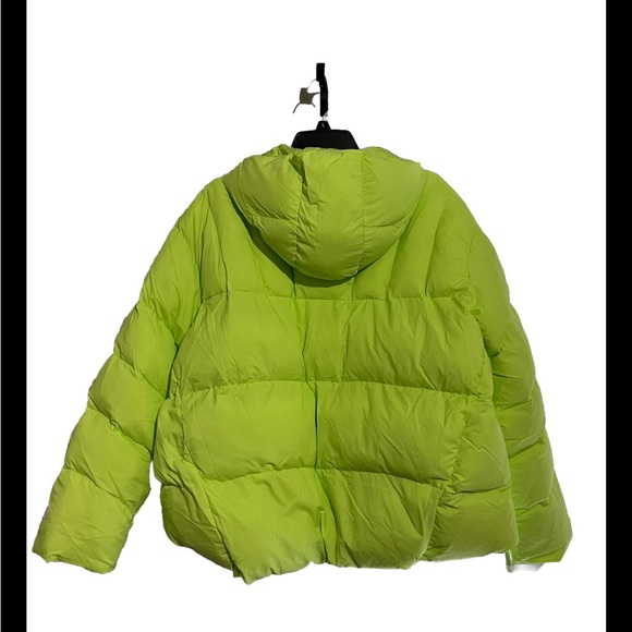 Fabletics Lime Green Quilted Hooded Puffer Jacket size M relaxed fit -almost new - Picture 7 of 7